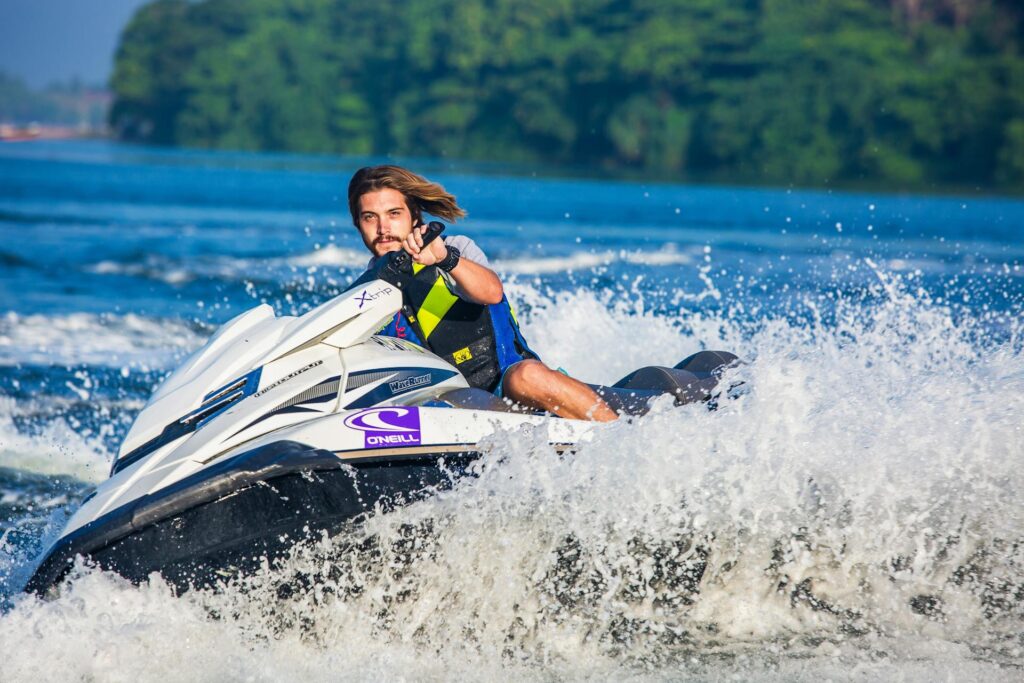 Man riding jetski